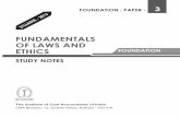 FUNDAMENTALS OF LAWS AND ETHICS …...FOUNDATION STUDY NOTES FOUNDATION : PAPER - 3 FUNDAMENTALS OF LAWS AND ETHICS The Institute of Cost Accountants of India CMA Bhawan, 12, Sudder