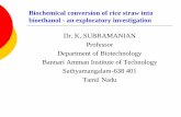 Biochemical conversion of rice straw into bioethanol - an ... · PRETREATMENT OF RICE STRAW {Rice straw( Collected locally) washed and desoiled by froth-floatation in water, air dried