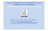 Collège Henri Wallon · 2016-11-10 · au collège Henri Wallon. Les EPI en 3ème au collège Henri Wallon 3EME Nombre d’heures consacrées aux EPI dans l’année LETTRES 11 HISTOIRE-GEOGRAPHIE