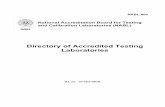 Directory of Accredited Testing Laboratories NABL 400 National Accreditation Board for Testing and Calibration Laboratories (NABL) Directory of Accredited Testing Laboratories As on