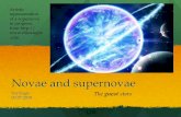 Novae and supernovae - University at Albany, SUNY · 2018-02-24 · white dwarf, and a planetary nebula without supernova) Type II (many subtypes) distinguishable by the presence