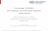 ‘Greening’ NMMU: Perceptions of staff and students Full report · environmental management at NMMU, incentives for ‘going green’, ‘green’ education and research at NMMU