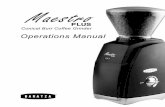 Conical Burr Coffee Grinderd3f8w3yx9w99q2.cloudfront.net/1230/solis-maestro... · Grinder runs when switched on, but coffee does not grind: The grinder is jammed with coffee. Go to