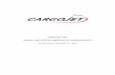 CARGOJET INC. ANNUAL AND SPECIAL MEETING OF SHAREHOLDERS TO … · CARGOJET INC. NOTICE OF ANNUAL AND SPECIAL MEETING OF SHAREHOLDERS NOTICE IS HEREBY GIVEN that an annual and special