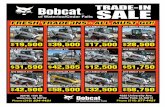 of Waterloo/Cedar Falls Specials.pdf 2006 bobcat t190 $19,500 2931 HRS - cab - Heat a/c SteReo - foot contRolS 2013 bobcat S130 $17,500 1817 HRS - bRand new tiReS cab - Selectable