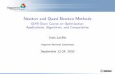 Newton and Quasi-Newton Methods · Newton’s method solves linear system at every iteration. Can be computationally expensive, if n is large. Remedy: Apply iterative solvers, e.g.