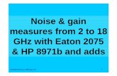 Noise & gain measures from 2 to 18 GHz with Eaton 2075 ...f1chf.free.fr/F5DQK/5_Mesures_measurements... · Noise & gain measures from 2 to 18 GHz with Eaton 2075 & HP 8971b and adds.