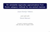 On admissible eigenvalue approximations from Krylov ... On admissible eigenvalue approximations from