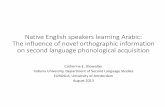 Native speakers learning Arabic: The of novel orthographic ... EuroSLA 2013.pdf • L1 English, L2 pseudo‐Mandarin • Mandarin four‐way lexical tone contrast (tones 1,2,3,4) •