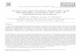 Corporate governance proposals and shareholder activism: the … and Starks 2000.pdf · 2008-07-01 · We study shareholder proposals across a period of substantial activity and "nd