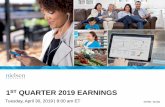 ST QUARTER 2019 EARNINGS · presentation. Our actual results in future periods may differ materially from those currently expected because of a number of risks and uncertainties.