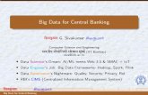 Big Data for Central Bankingsiva/talks/bdcentral.pdf · data from source systems of banks and other entities to CIMS. Staging Area Data Portal (SADP) system for accessing/authorization