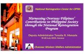 Harnessing Overseas Filipinos’ Contributions to …...Harnessing Overseas Filipinos’ Contributions to Philippine Society through the National Reintegration Program Overseas Workers