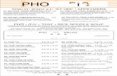 PHO SP CEpho7spicepa.com/menus/menu-2018-04-30.pdfGỎI CUỐN • FRESH SPRING ROLLS (2)3.95 Rice paper wrapper filled with shrimp, sliced pork, rice vermicelli, lettuce, cucumber,
