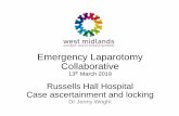 Emergency Laparotomy Collaborative...Replace P-POSSUM scoring with NELA risk score in booking process Secretarial/Admin support for NELA/EmLap - improve section 7 and time to locking