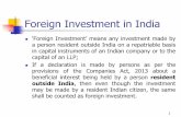 Foreign Investment in India Investment-Shri Bubul... · Sch. 4 - Purchase and Sale of Shares or Convertible Debentures or Warrants] by NRI, on Non-repatriation basis Sch. 5 - Purchase