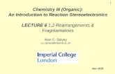 1 Chemistry III (Organic): An Introduction to Reaction ......1,2-Shifts to O+ –Baeyer-Villiger reaction 7 • Treatment of ketones & aldehydes with peracids induces a Baeyer-Villiger