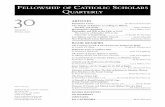 Fellowship of Catholic Scholars Quarterly 30FCS Quarterly • Spring 2007 of. The.