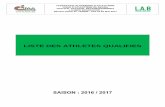 SAISON : 2016 / 2017 · 2017-05-11 · federation algerienne d’athletisme ligue d’athletisme de bejaia festival national bejamins&minimes ahmed bouhouche » bejaia-souk el tenine