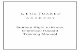 Student Right to Know: Chemical Hazard Training Manual · instruction you receive during you cosmetology or manicuring training. If you have any questions or concerns, contact your