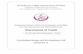 Department of Tamil · Department of Tamil Curriculum Design and Development Cell Annexure A UG, PG, Research Programmes - Tamil . Sri Kaliswari College (Autonomous), Sivakasi Programme