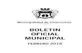 BOLETIN OFICIAL MUNICIPALuploads.chascomus.gob.ar/boletines/BOLETIN FEBRERO 2018.pdf · 2018-04-20 · Autorícese la carga de combustible adquirido por el Municipio en las excepcionales