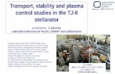 Transport, stability and plasma control studies in the TJ-II stellarator · Institute of Nuclear Fusion, RNC Kurchatov Institute, Russia. Universidad Carlos III, Madrid, Spain. Instituto