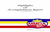 Highlights Of Accomplishment Report · 2017-06-16 · Accomplishment Report Y 1st QUARTER 2017 Prepared by: ... Apprehended jaywalkers have the option to either attend the required