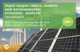 SEEA Training Seminar for the ECA Addis Ababa 2-5 February ...>>Input-output tables and analysis? Input-output tables are used as the core of many macro-economic models Input-output