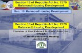 Sec. 18. Balanced Housing Developmentcreba.ph/pdf/SEC18_RA7279.pdfBalanced Housing Development Slum Upgrading Participation in CMP Joint-venture with subsidiaries or other developers
