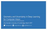 Geometry and Uncertainty in Deep LearningGeometry and Uncertainty in Deep Learning for Computer Vision Alex Kendall, University of Cambridge, March 2017 @alexgkendall alexgkendall.com