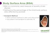Body Surface Area (BSA) · 2018-02-11 · Body Surface Area (BSA) •BSA is a commonly used measure of severity of skin disease •Defined as the percentage of the total body surface