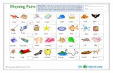 Rhyming Pairs Name: - Kiz School pairs.pdf Rhyming Pairs fox box net map cap cake hat bat mop kite jar