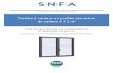 Fenêtre 2 vantaux en profilés aluminium de surface ≤ 2,3 m² · La norme NF EN 15804+A1 du CEN TC350 sert de Règles de définition des Catégories de Produits (RCP). Norme produit