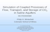 Simulation of Coupled Processes of Flow, Transport, and Storage … · 2013-09-30 · Simulation of Coupled Processes of Flow, Transport, and Storage of CO 2 in Saline Aquifers DE-FE0000988