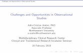 Challenges and Opportunities in Observational Studies...a-andrei@northwestern.edu Multidisciplinary Clinical Research Center Clinical and Translational Research Incubator Seminar 20