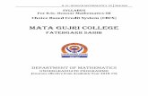 MATA GUJRI COLLEGE · 2018-08-29 · 3. K. Hoffman, R. A. Kunze: Linear Algebra 2nd Ed., Prentice-Hall of India Pvt. Limited ... One dimension Wave and Heat equation, Two dimensional