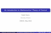 Vasile Staicu - dottorati.unica.it · Vasile Staicu (University of Aveiro) An introduction to Mathematical Theory of Control UNICA, May 2018 15 / 120. Example 2: cart on a rail Consider