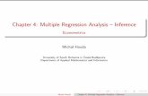 Chapter 4: Multiple Regression Analysis Inference - Econometricshouda/econometrics/lectures/04-inference.pdf · 2014-11-11 · TestingHypothesesaboutasinglepopulationparameter One-SidedandTwo-Sidedt-Test