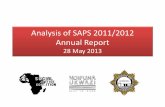 Analysis of SAPS 2011/2012 Annual Reportsafecommunities.sjc.org.za/wp-content/uploads/2013/05/... · 2013-05-28 · Analysis of SAPS 2011/2012 Annual Report 28 May 2013 . Constitutional