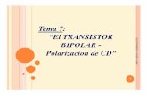 Tema 7: “El TRANSISTOR BIPOLAR - Polarizacion de CD”TBJ-POLARIZACION TEMA 7 2 ELECTRONICA I-FACET-UNT Para definir un estado de polarización, se deben definir las corrientes y