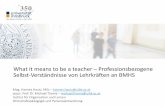 What it means to be a teacher Professionsbezogene Selbst ...“ (I6) „Ich muss jederzeit auch der Direktion vorzeigen können, wie meine Unterrichtsplanung, wie die Lehrstoffverteilung,