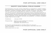 For oFFicial Use only egypt cUltUral FielD gUiDe Intelligence Network... · 2017-08-01 · For oFFicial Use only For oFFicial Use only Dissemination and use of this publication is