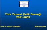 Türk Yapısal Çelik Derne i 2001-2009...2001 Profesyonel bir kadro olu ş turuldu ve Halkla İ li ş kiler çalı ş maları ba ş ladı. Çelik Yapılar Dergileri hazırlandı.