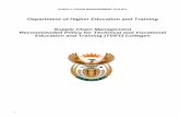Department of Higher Education and Training Supply Chain ... - ORBIT TVET …orbitcollege.co.za/TVET SCM POLICY FINAL VERSION 12.pdf · 2017-05-16 · Education and Training (TVET)