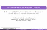 Four definitions for the fractional Laplacian · Laplace fractional operator: several points of view Functional analysis: M. Riesz, S. Bochner, W. Feller, E. Hille, R. S. Phillips,