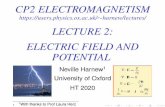 › ~harnew › lectures › EM... CP2 ELECTROMAGNETISM LECTURE 2: ELECTRIC ...2.1 The Electric Field I The electric ﬁeld at point r, generated by a distribution of charges qi is
