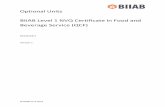 Optional Units BIIAB Level 1 NVQ Certificate in Food and ... · BIIAB Level 1 NVQ Certificate in Food and Beverage Service (QCF) 601/6224/7 . Version 1. Contents . Optional Group