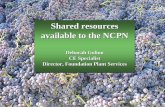 Shared resources available to the NCPNnationalcleanplantnetwork.org/files/29292.pdf · Shared resources available to the NCPN Deborah Golino CE Specialist Director, Foundation Plant