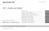4-156-548-11(1)download.sony-europe.com/pub/manuals/eu/ICD-UX20.pdfzahtijeva ugrađenu bateriju za svoj rad, takvu bateriju smije zamijeniti isključivo stručna osoba. Kako biste